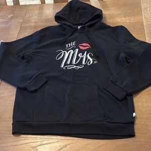 Stylish Black Hoodie with 'The Mrs' Design